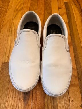 Vans Customs Classic Slip-On Leather Shoe Men’s Sneakers in White